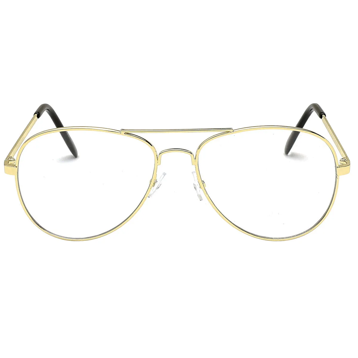 Aviator Sunglasses Classic - Non-Polarized - Gold Frame - Clear