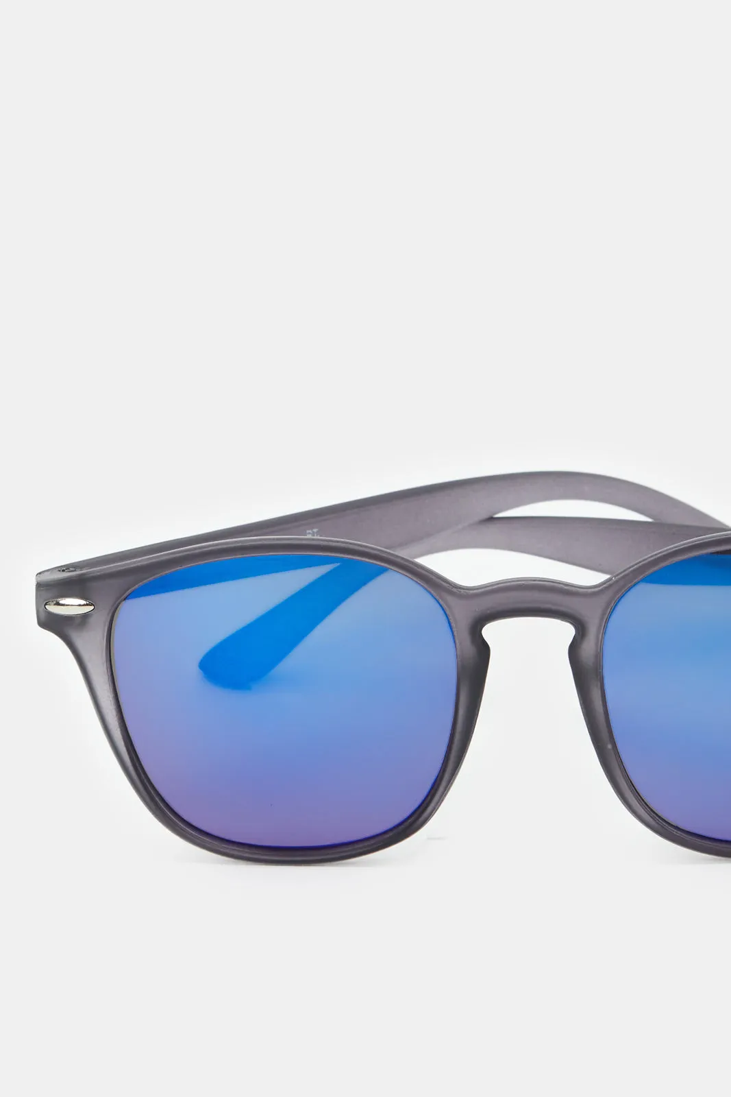 Boys Grey Wayfarer Embellished Sunglasses