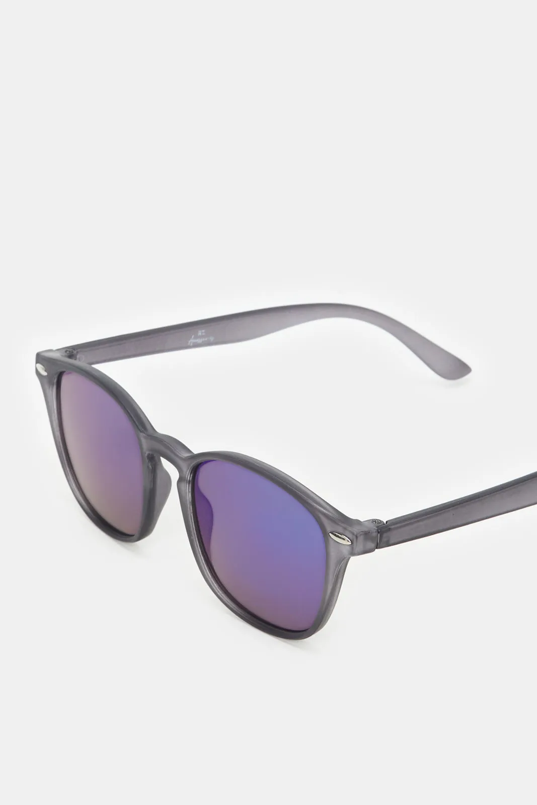 Boys Grey Wayfarer Embellished Sunglasses