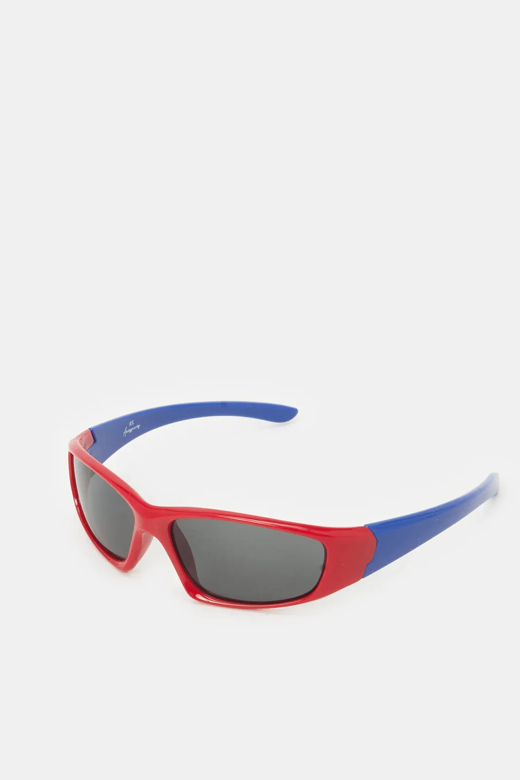 Boys Red And Blue Wayfarer Sunglasses With Printed Case (2 Piece)