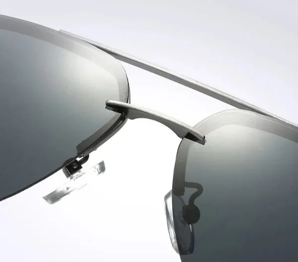 Classy Men Rimless Black Aviator Sunglasses