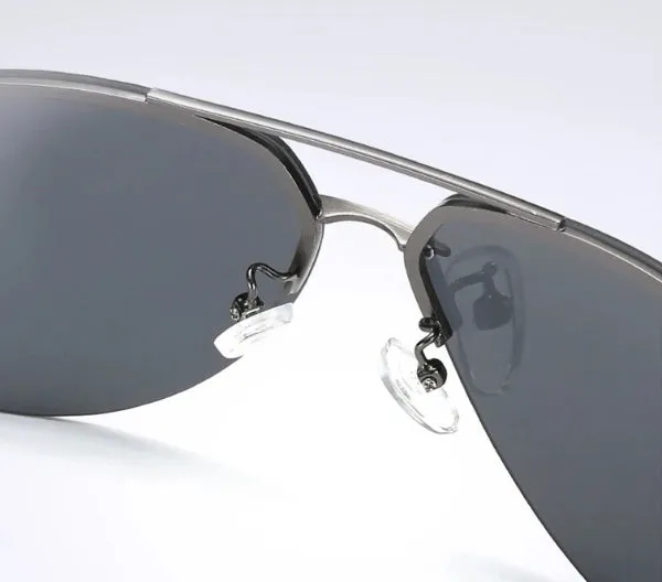 Classy Men Rimless Black Aviator Sunglasses