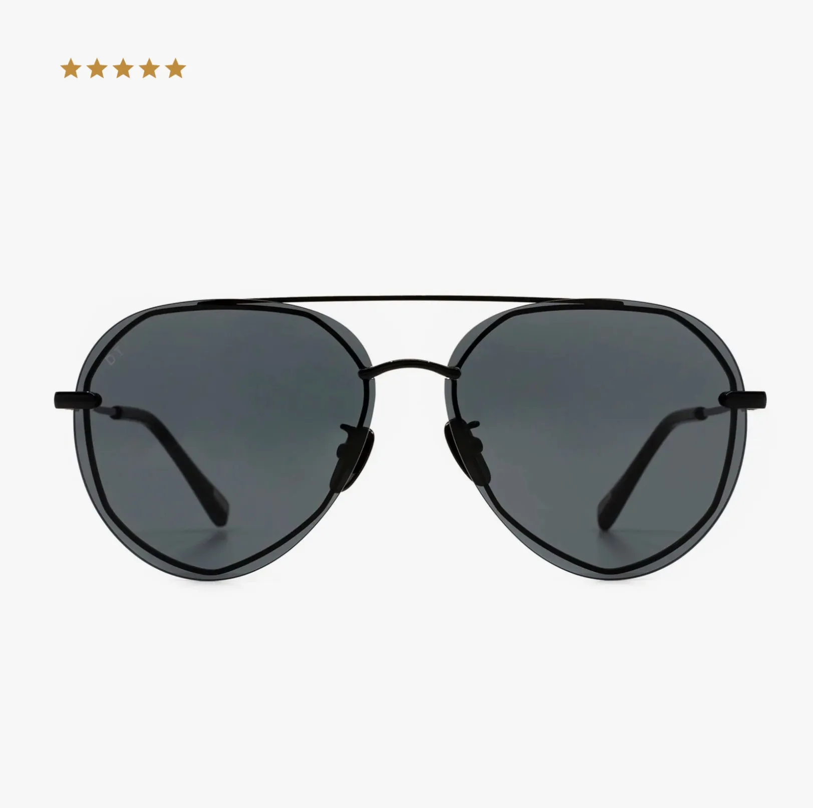 DIFF Lenox Aviator Sunglasses   Black   Grey