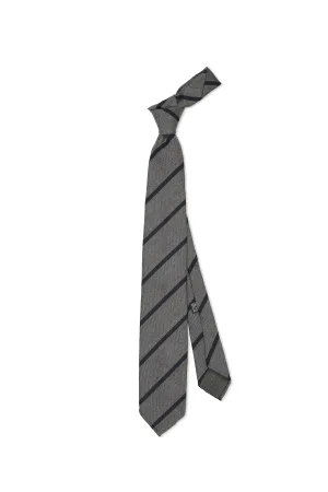 Drake's Grey with Navy Stripe Wool/Silk Woven Tie