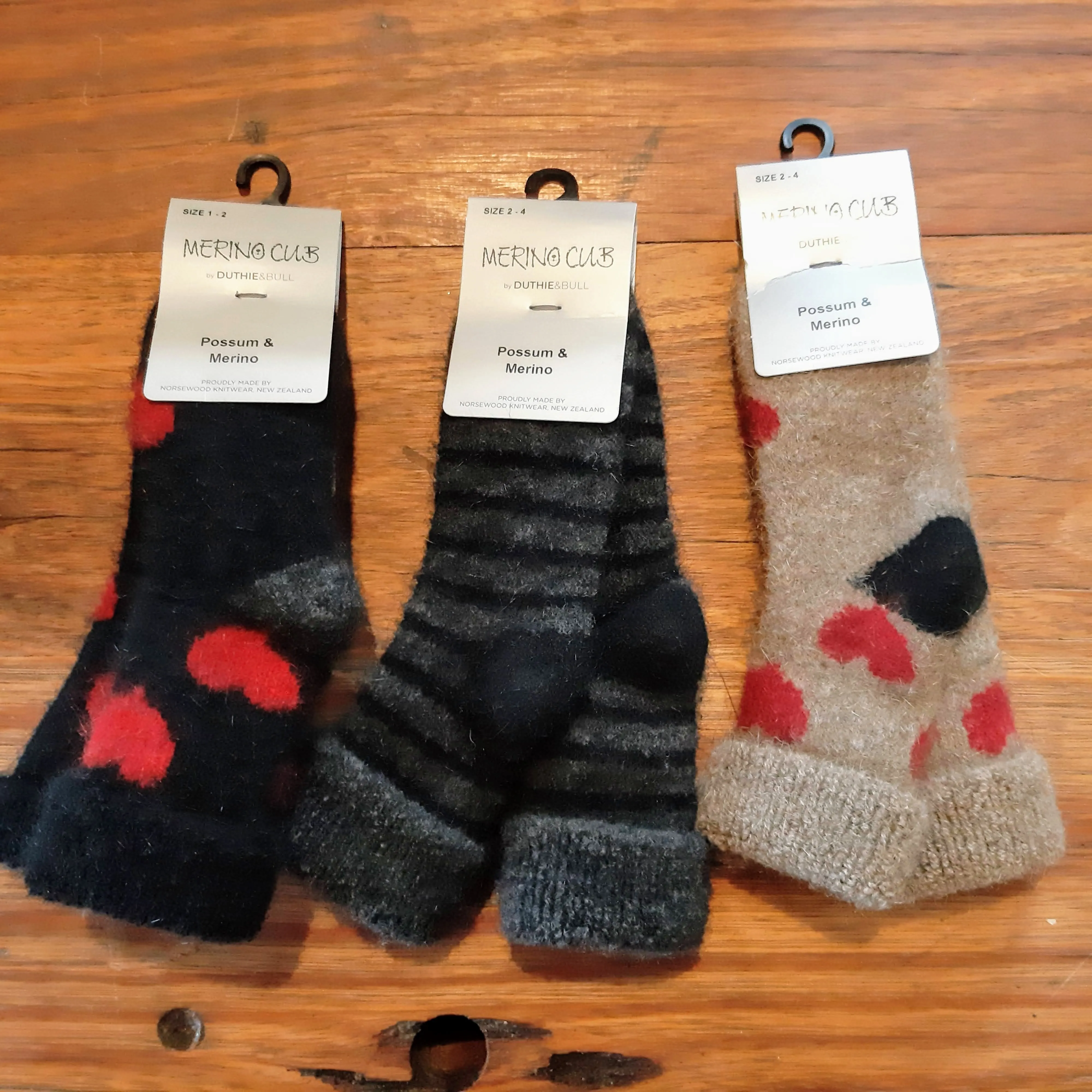 Duthie & Bull Possum Merino Patterned Baby Socks
