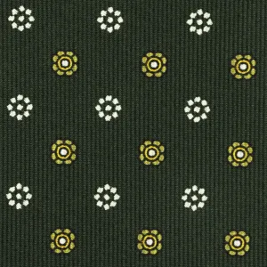 Floral Printed Bespoke Silk Tie - Olive