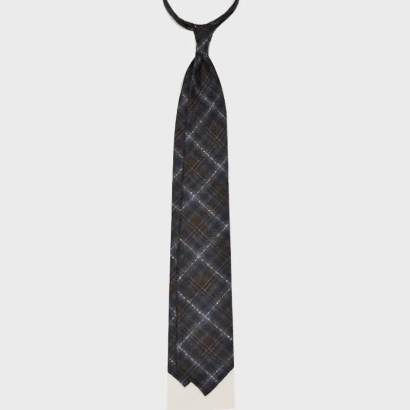F.Marino Handmade Tie 3-Fold Holland&Sherry Wool Prince of Wales