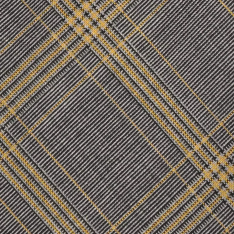 F.Marino Handmade Wool Tie 3 Folds Windowpane Yellow