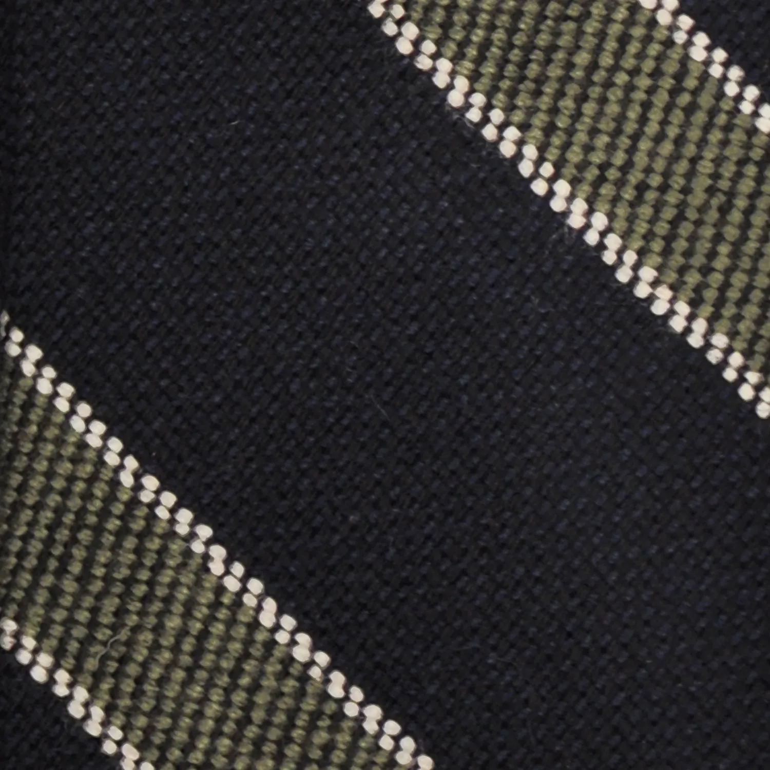 F.Marino Regimental Wool Tie 3 Folds Dark Blue