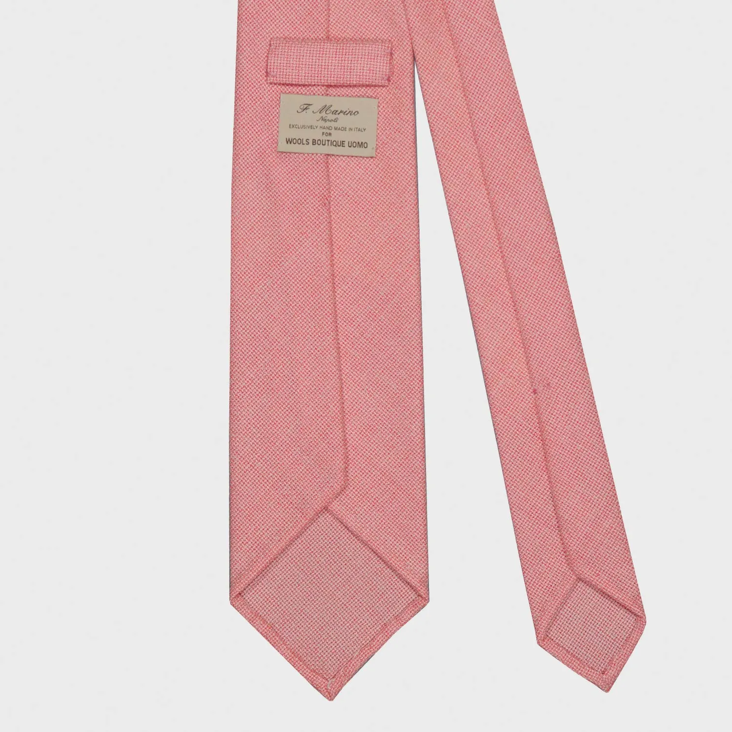 F.Marino Wool Tie 3 Folds Pink