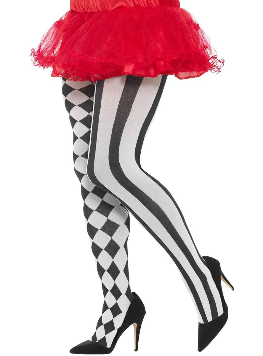 Harlequin Black and White Plus Size Stockings