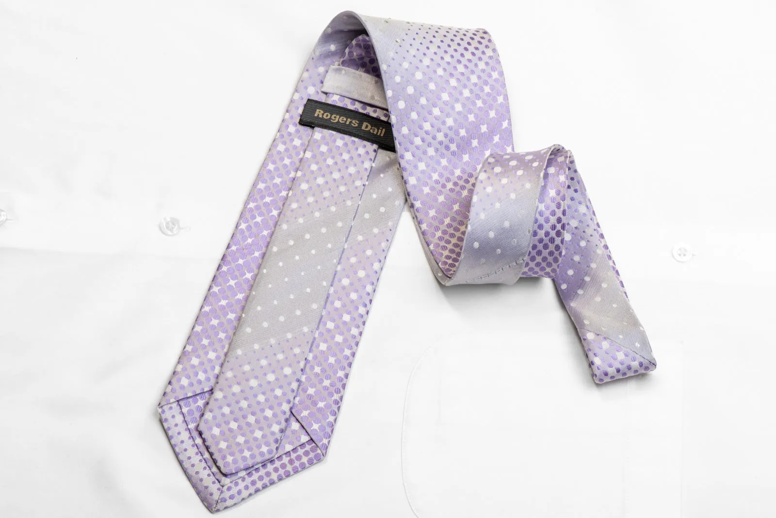 Men's Tie Purple Dots On Mauve With Rhinestones
