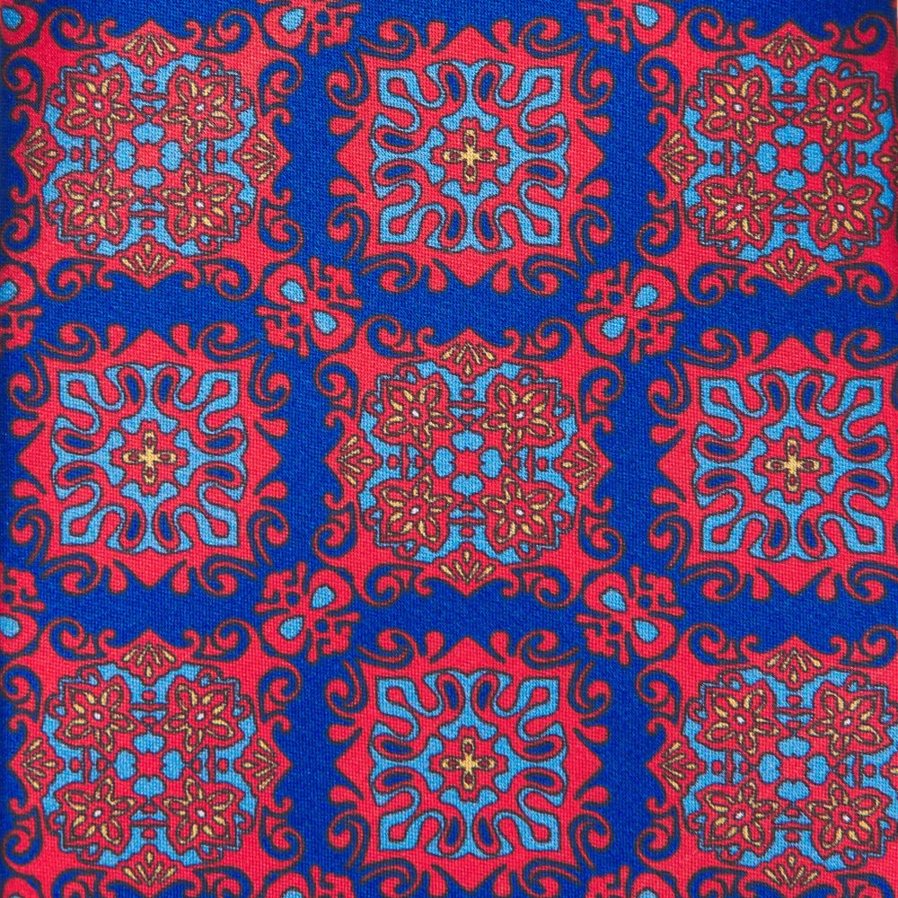 Michelangelo Masterpiece Red and Blue Duchesse Silk Tie