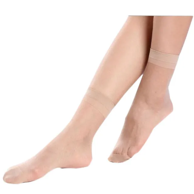 Newly Design 10 Pairs Women's Socks Crystal Thin Transparent Thin Silk Socks ZQ