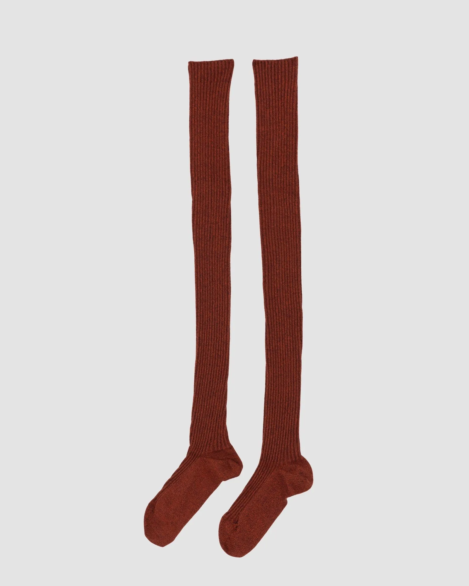 Overknee Socks - Organic Cotton - Angle Burgundy / Rust