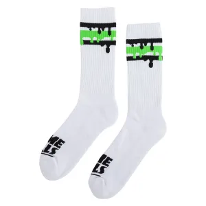 Slime Balls Wheels White Drip Strip Mens Socks