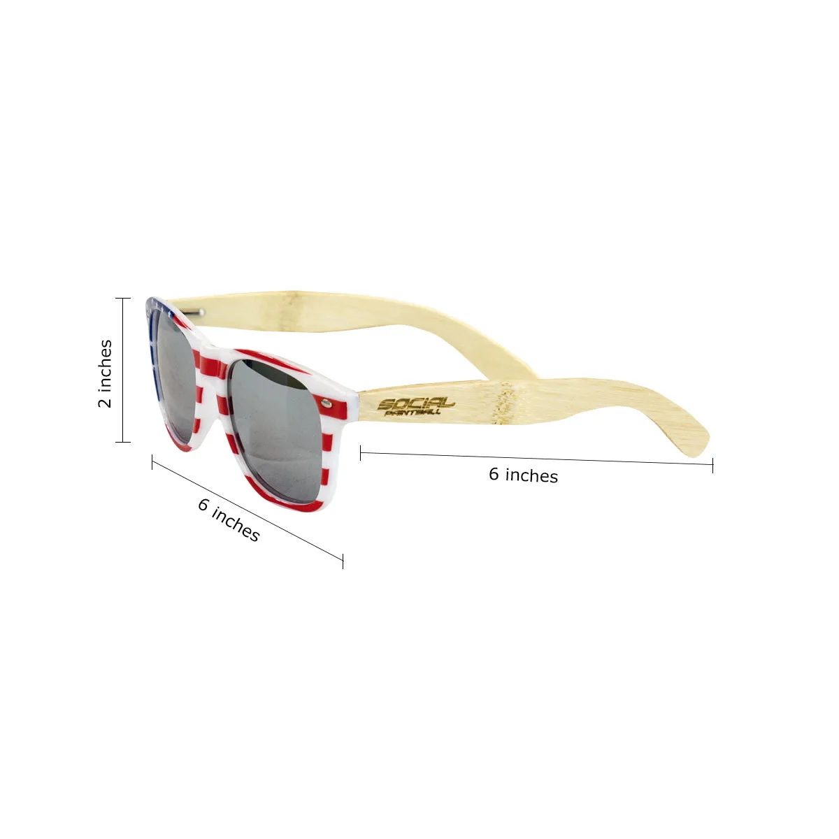 Social Paintball Sunglasses - USA Wood with Smoke Chrome Lens