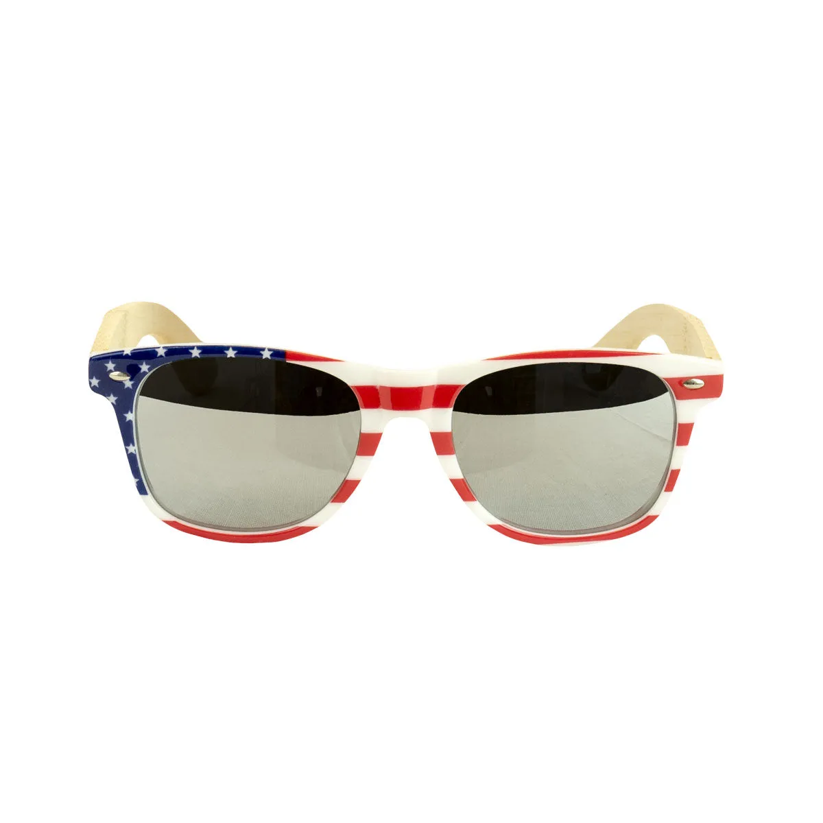 Social Paintball Sunglasses - USA Wood with Smoke Chrome Lens