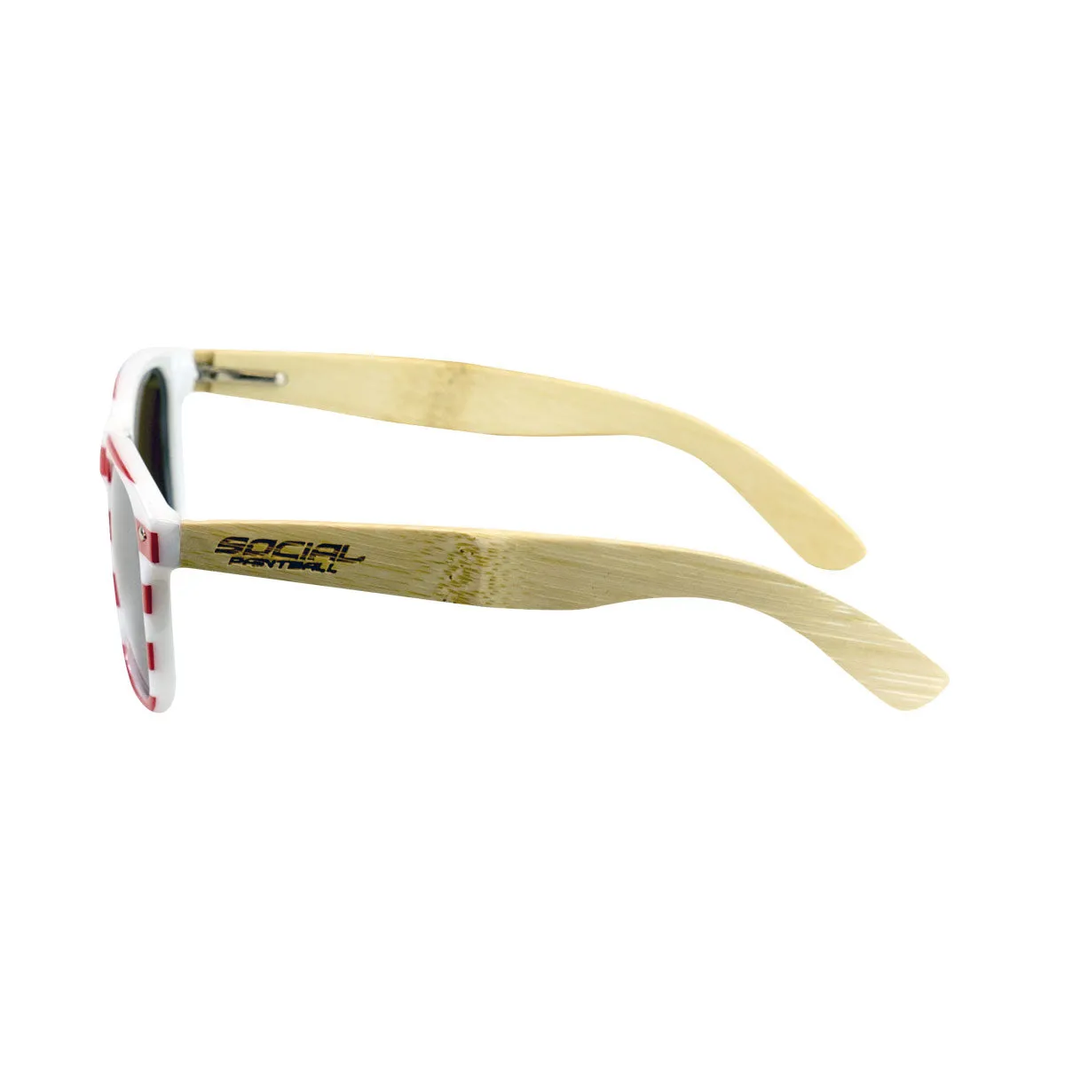 Social Paintball Sunglasses - USA Wood with Smoke Chrome Lens