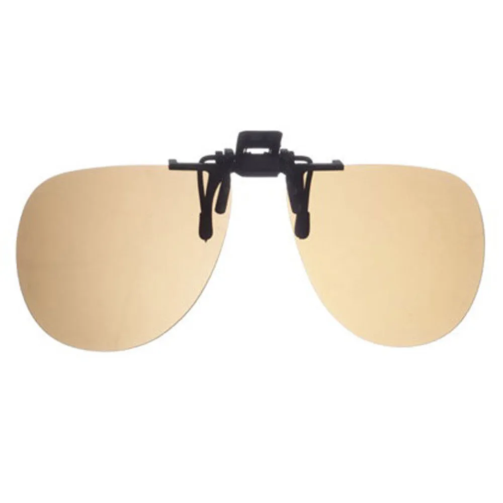 Sunglasses, Clip-On/Flip-Up, Brown