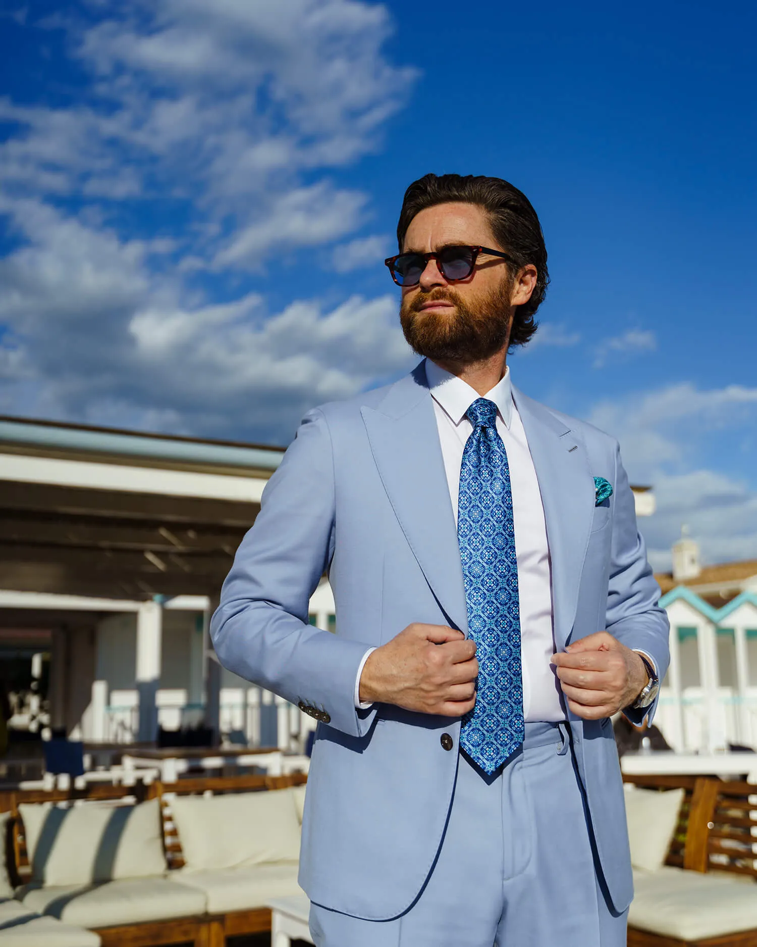 The Corso Umberto Blue Duchesse Silk Tie