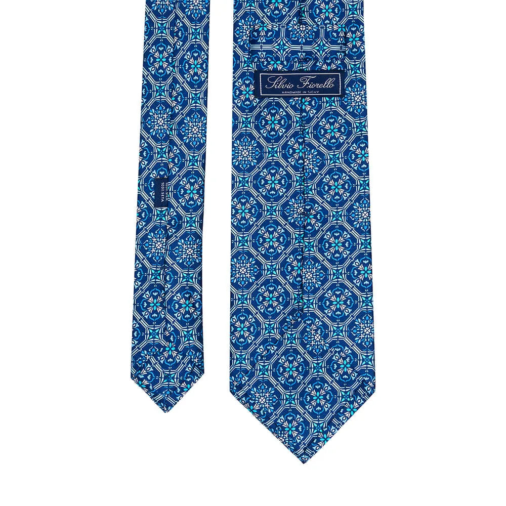 The Corso Umberto Blue Duchesse Silk Tie