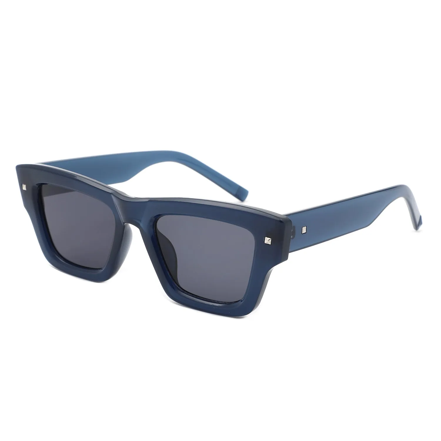 Thick Frame Wayfarer Style Sunglasses in Blue