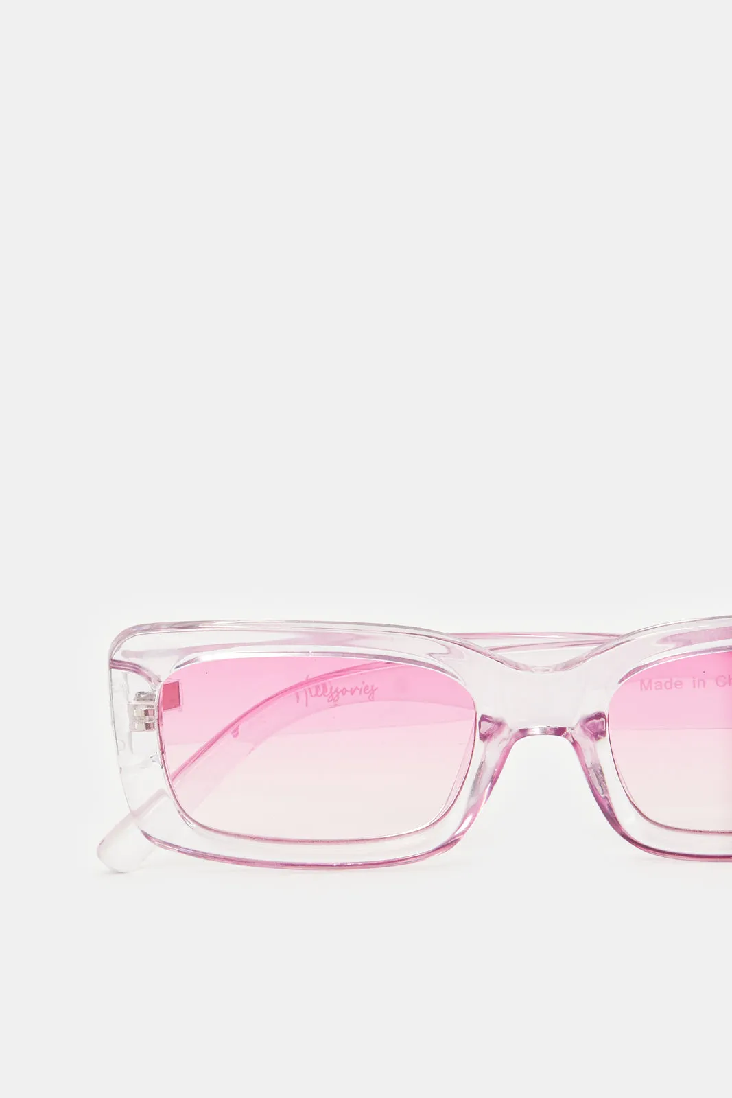 Women Pink Oversize Wayfarer Sunglasses